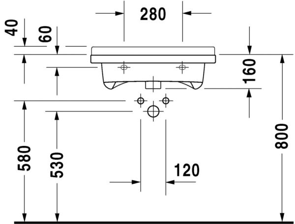 DURAVIT STARCK 3 ENGELLI LAVABO BEDENSEL  600x545 MM 0309600000