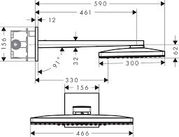 AXOR SHOWERSOLUTION TEPE DUSU 460/300 3JET DUVAR BAGLANTISI ILE KROM 35282000