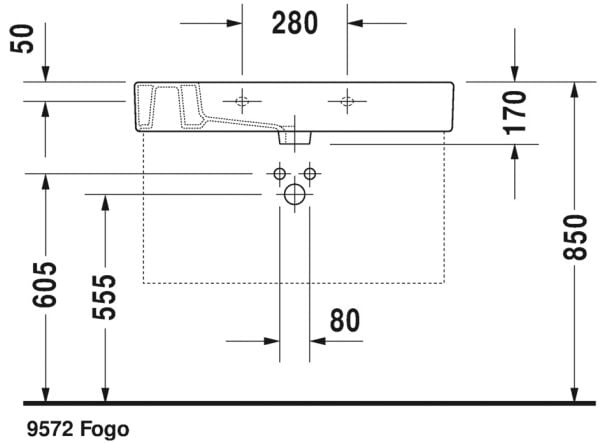 DURAVIT VERO ETAJERLI LAVABO 850x490 MM 0329850000
