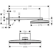 HANSGROHE RAINMAKER TEPE DUSU 460 1JET DUS DIRSEGI ILESIYAH/KROM 24003600