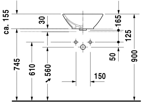 DURAVIT BACINO CANAK LAVABO 420x420 MM 0333420000