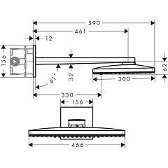HANSGROHE RAINMAKER SELECT TEPE DUSU 460 3 JET  ECO BEYAZ/KROM 24017400
