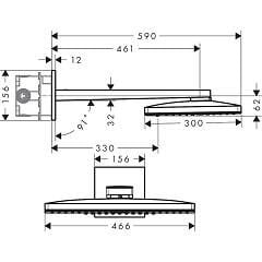 HANSGROHE RAINMAKER SELECT TEPE DUSU 460 3 JET  ECO BEYAZ/KROM 24017400