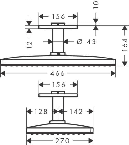 HANSGROHE RAINMAKER SELECT TEPE DUSU 460 1 JET TAVAN BAGLANTISI ILE BEYAZ/KROM 24002400