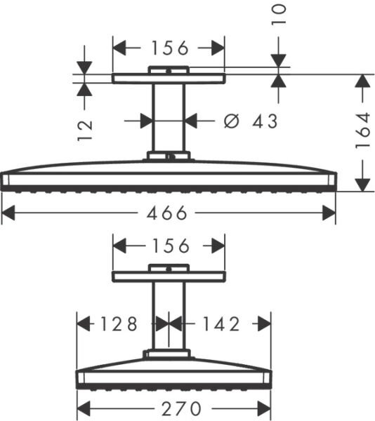 HANSGROHE RAINMAKER SELECT TEPE DUSU 460 1 JET TAVAN BAGLANTISI ILE BEYAZ/KROM 24002400