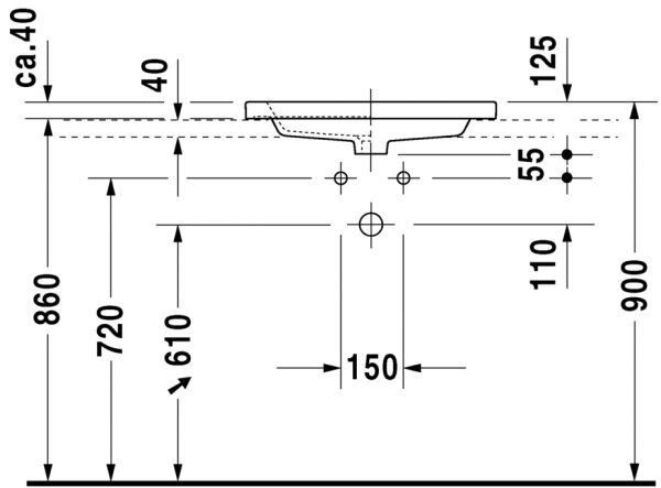 DURAVIT 2ND FLOOR LAVABO 600x430 MM 0347600000