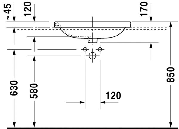 DURAVIT DURASTYLE LAVABO 615x495 MM 0374620000