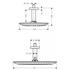 HANSGROHE PURAVIDA TEPE DUSU TAVAN BAĞLANTILI 400MM KROM 27390000