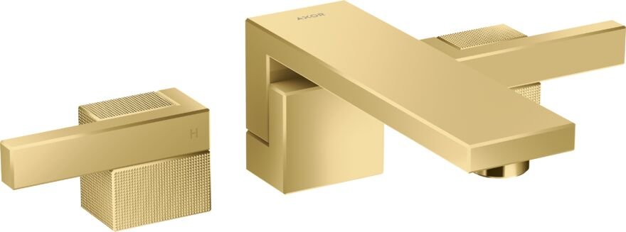 AXOR EDGE 3-DELIKLI LAVABO BATARYASI ANKASTRE 190MM FIRLALANMIS PARLAK ALTIN 46061990