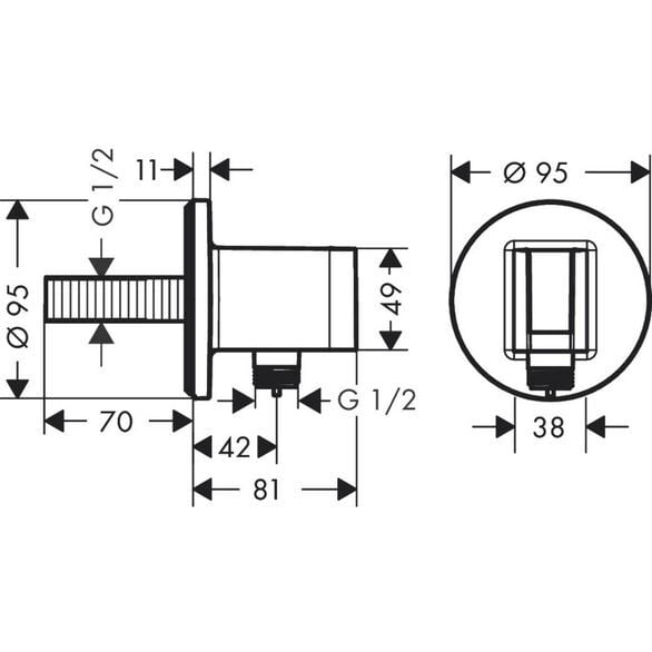HANSGROHE FIXFIT DUS ASKILI CIKIS DIRSEGI S KROM 26888000
