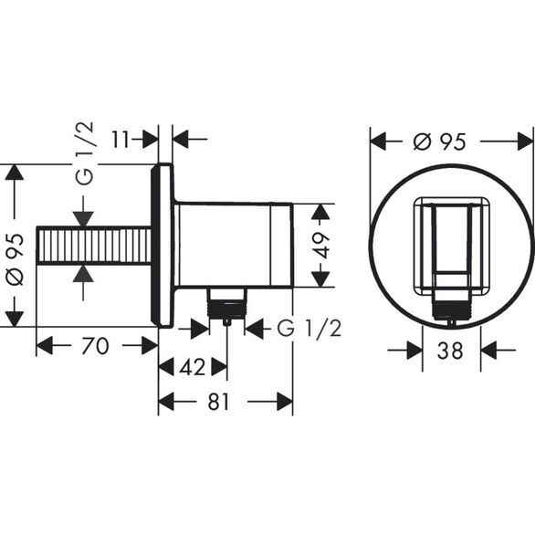 HANSGROHE FIXFIT DUS ASKILI CIKIS DIRSEGI S KROM 26888000