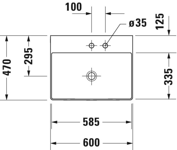 DURAVIT DURASQUARE LAVABO 60*47 TEZGAHUSTU LAVABO 2353600071