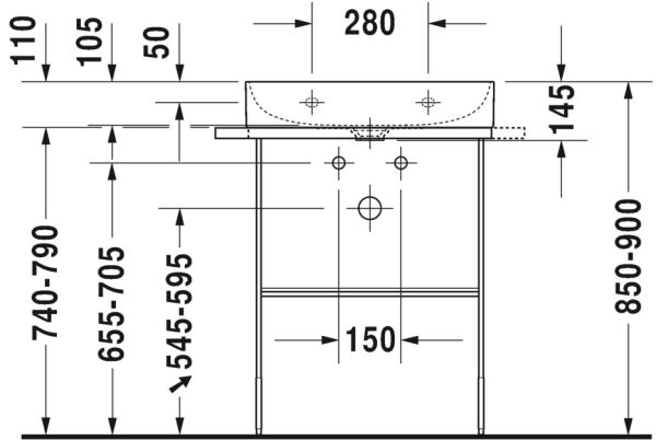 DURAVIT DURASQUARE LAVABO 60*47 TEZGAHUSTU LAVABO 2353600071