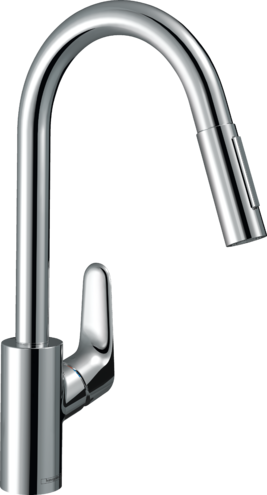 HANSGROHE FOCUS M41 EVIYE BATARYASI TEK KOLLU CEKILEBILIR EL DUSU 2JET KROM 31815000