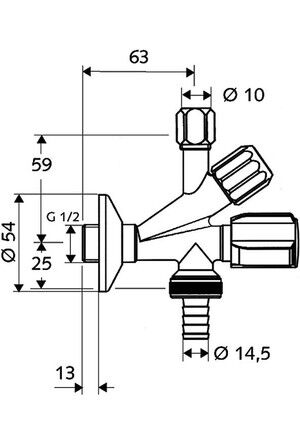 SCHELL COMFORT ARA MUSLUK TUTAMAK VE CRES BOLMELI BALIKLI KROM 035620699