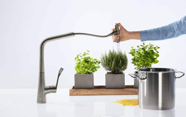 HANSGROHE METRIS SELECT M71 EVIYE BATARYASI TEK KOLLU CEKILEBILIR GAGA 1JET KROM 14884000