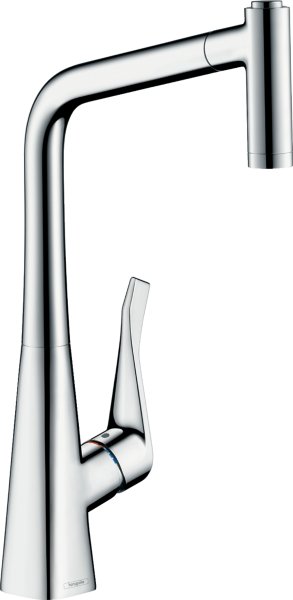 HANSGROHE METRIS M71 EVIYE BATARYASI TEK KOLLU CEKILEBILIR EL DUSU 2JET KROM 14820000