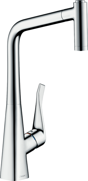 HANSGROHE METRIS M71 EVIYE BATARYASI TEK KOLLU CEKILEBILIR EL DUSU 2JET KROM 14820000