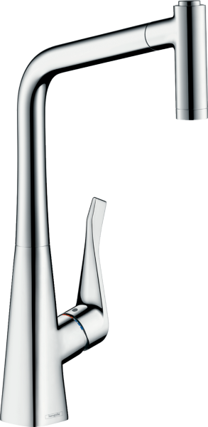 HANSGROHE METRIS M71 EVIYE BATARYASI TEK KOLLU CEKILEBILIR EL DUSU 2JET KROM 14820000