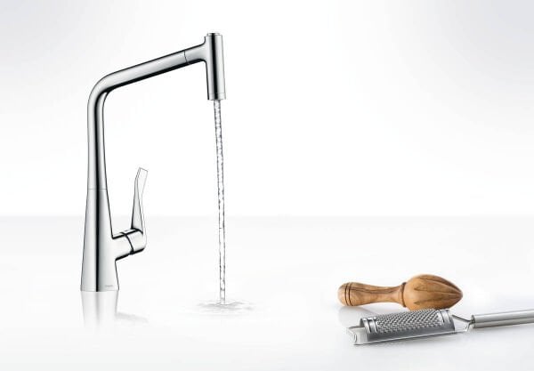 HANSGROHE METRIS M71 EVIYE BATARYASI TEK KOLLU CEKILEBILIR EL DUSU 2JET KROM 14820000