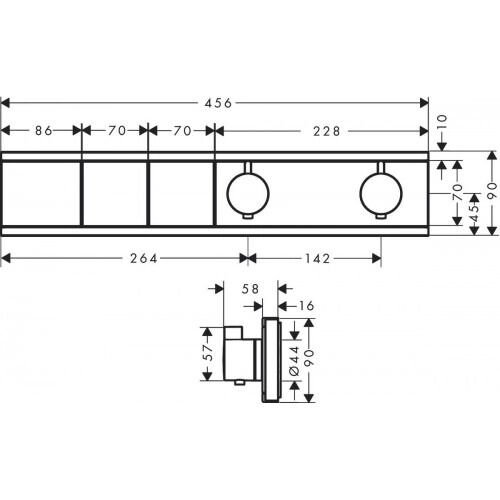 HANSGROHE RAINSELECT BANYO BATARYASI TERMOSTATIK 2 CIKIS PARLAK ALTIN 15380990