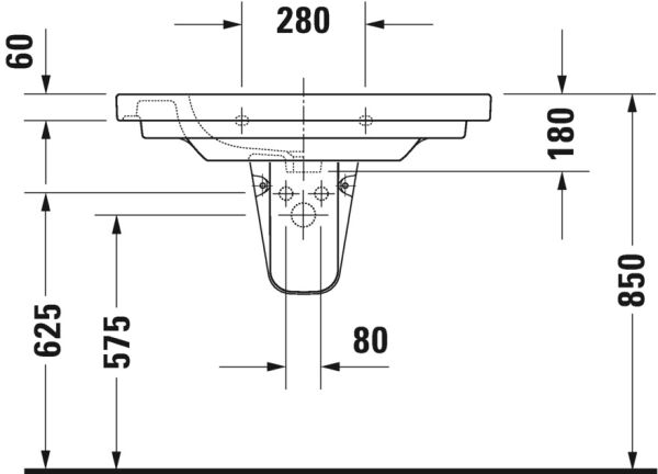 DURAVIT D-CODE ETAJERLI LAVABO 850x480 03428500002