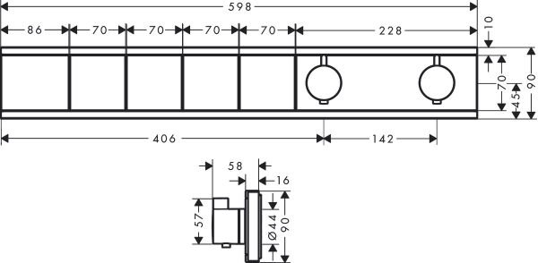 HANSGROHE RAINSELECT BANYO BATARYASI TERMOSTAT 4 CIKIS SATIN SIYAH 15382670