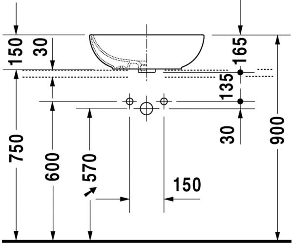 DURAVIT FOSTER CANAK LAVABO 495x350 MM 0335500000