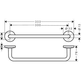 AXOR UNIVERSAL TUTUNMA BARI 35,5 CM MAT BRONZ 42813140