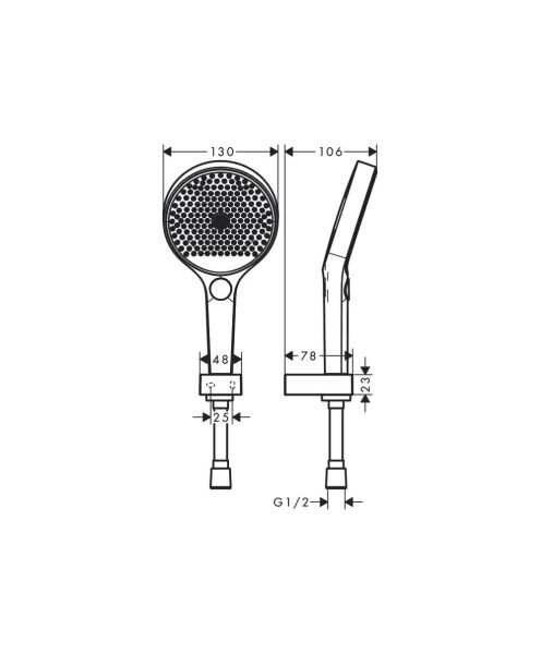 HANSGROHE RAINFINITY DUS ASKISI PORTER SERT 130 3 JET KROM 26852000