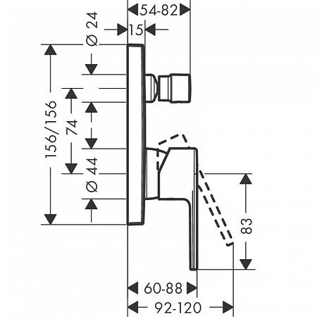 HANSGROHE VERNIS SHAPE TEK KOLLU BANYO BATARYASI ANKASTRE IBOX UNIVERSAL ICIN SATIN SIYAH 71468670