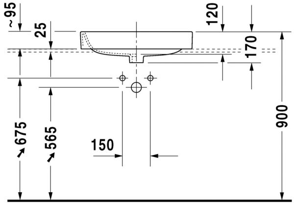 DURAVIT HAPPY D.2 TEZGAH USTU LAVABO TASLANMIS 600x460 MM 2315600000