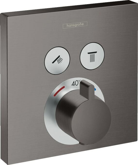 HANSGROHE SHOWERSELECT BANYO BATARYASI TERMOSTATIK 2 CIKIS ICIN MAT SIYAH KROM 15763340