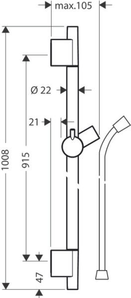 HANSGROHE UNICA DUS BARI S PURO 90 CM DUS HORTUMU ILE SATIN SIYAH 28631670