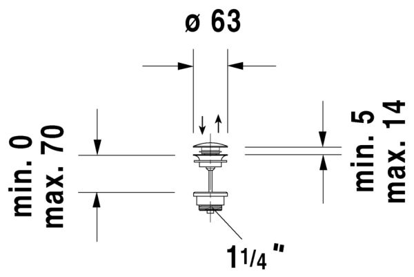 DURAVIT UNIVERSAL PUSH-OPEN VALF  0050521000