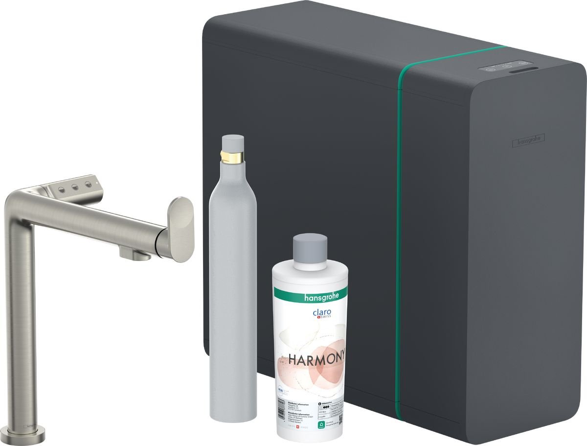 HANSGROHE AQITTURA M91 EVYE BATARYASI M91 SODASYSTEM 240 1JET STARTER SET PASLANMAZ CELIK 76810800