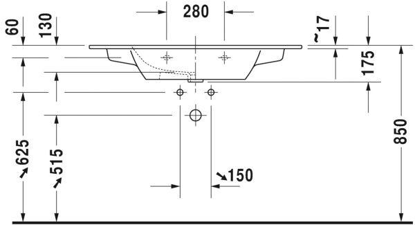 DURAVIT ME BY STARCK ETAJERLI LAVABO 1030*490 MM DELIKSIZ 2336100060