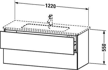 DURAVIT L- CUBE ASMA DOLAP UNITESI 2 CEKMECE MAT BEYAZ 1220x480 MM LC624301818