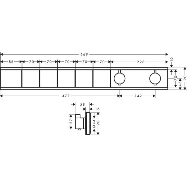 HANSGROHE RAINSELECT BANYO BATARYSI 5 CIKIS TERMOSTATIK 15384000