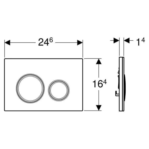 GEBERIT SIGMA21 KUMANDA KAPAGI CIFT BASMALI KROM BUTON BEYAZ CAM 115.884.SI.1