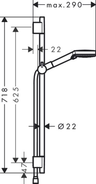 HANSGROHE VERNIS BLEND DUS SETI VARIO 65 CM DUS BARI ILE SATIN SIYAH 26422670