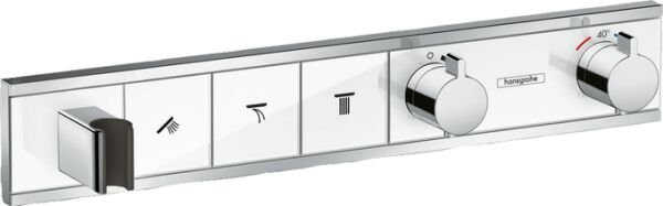 HANSGROHE TERMOSTATIK BANYO BATARYASI TERMOSTATIK 3 CIKIS ICIN BEYAZ/KROM 15356400