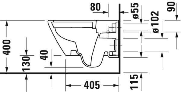 DURAVIT D-NEO ASMA KLOZET YIKAMA KANALSIZ 54*37 CM RIMLESS BEYAZ 2577390075