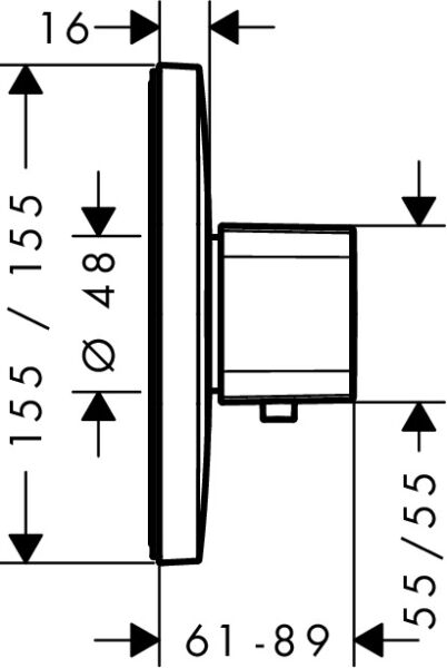 HANSGROHE ECOSTAT E BANYO BATARYASI TERMOSTAT YUKSEK DEBI KROM 15706000