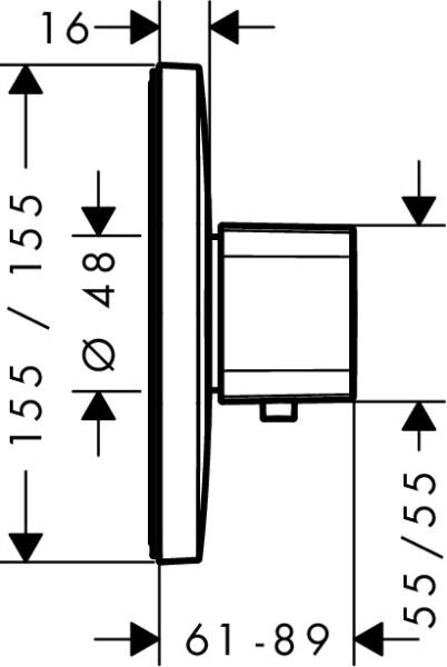 HANSGROHE ECOSTAT E BANYO BATARYASI TERMOSTAT YUKSEK DEBI KROM 15706000