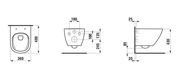 LAUFEN LUA ASMA KLOZET RIMLES BAHAMA BEJI H8200830180001