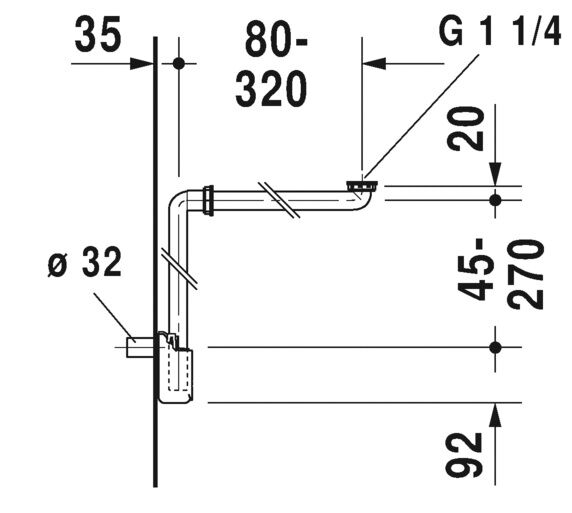 DURAVIT UNIVERSAL SIFON AZ YER KAPLAYAN  0050760000
