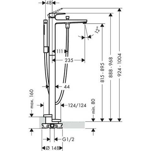 HANSGROHE METROPOL TEK KOLLU KUVET BATARYASI MAT BRONZ 32532140