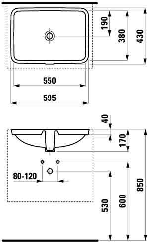 LAUFEN PRO S LAVABO 55*38CM TEGAH ALTI  H8119630001091