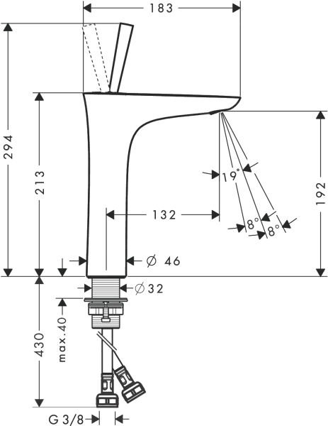 HANSGROHE PURAVIDA TEK KOLLU LAVABO BATARYASI 200 BEYAZ/KROM 15081400